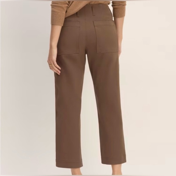 Everlane Bi-Stretch Utility Pants Womens 6 Ankle Crop Cocoa Brown High Rise - Picture 2 of 12